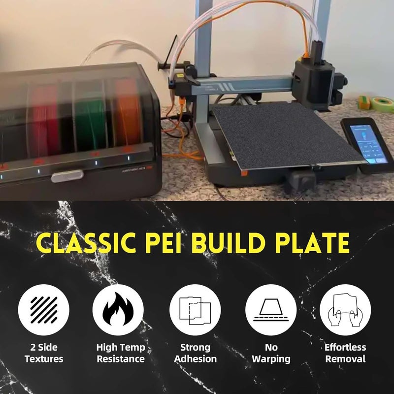 IdeaFormer-3D Kobra 3 PEI Build Plate 256x268mm, Flexible Smooth+Textured PEI Spring Steel Bed Plate for Anycubic Kobra 3/Kobra 3 V2/Kobra 3 Combo 3D Printer Platform - Image 3